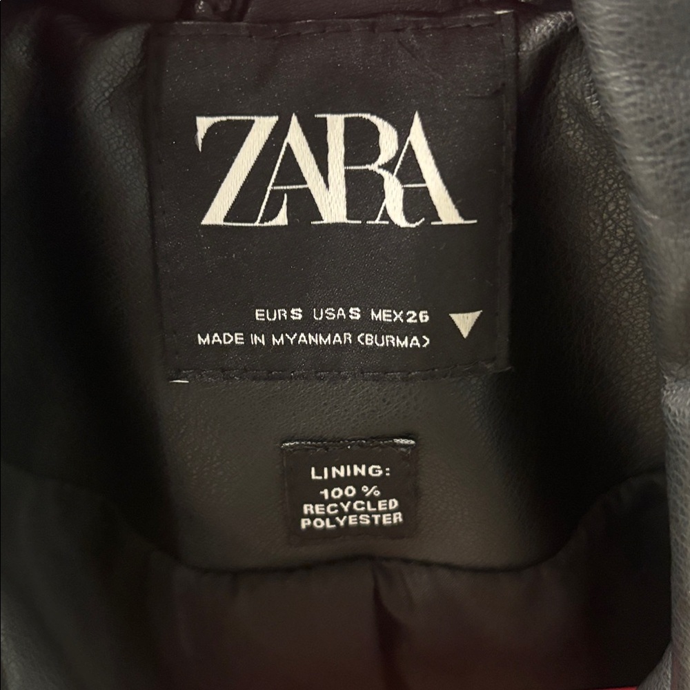 Barely Worn Zara Black Leather Jacket - Picture 2 of 6